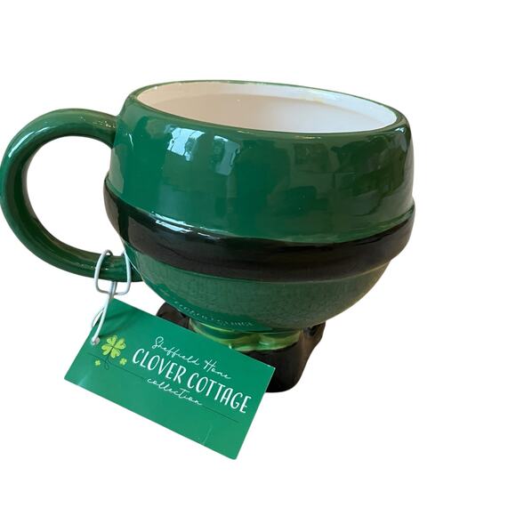 NEW Sheffield Home Hand Painted St Patrick's Leprechaun Mug 5in Green Ceramic - Picture 12 of 15